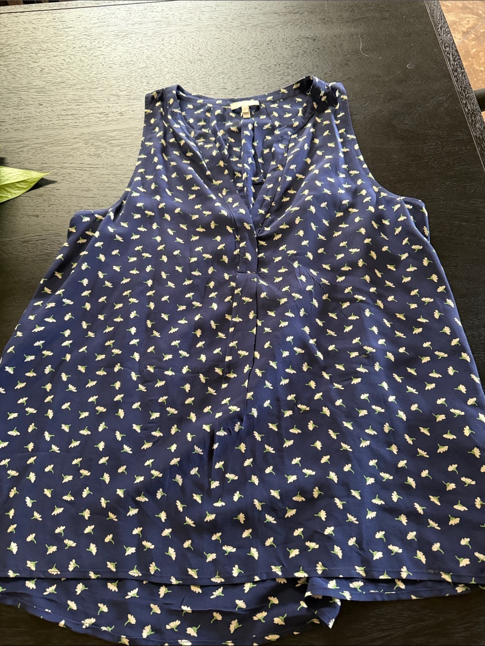Joie Navy Floral-Print V-Neck Sleeveless Camisole
